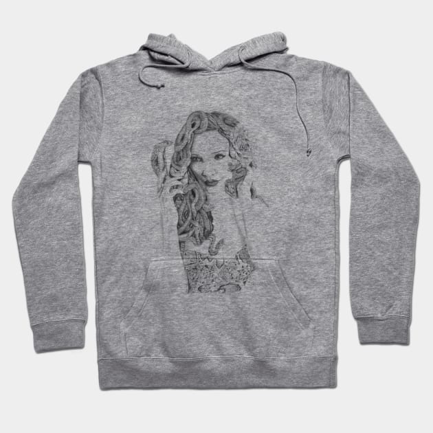 Medusa pin up babe ink drawing Hoodie by DamiansART